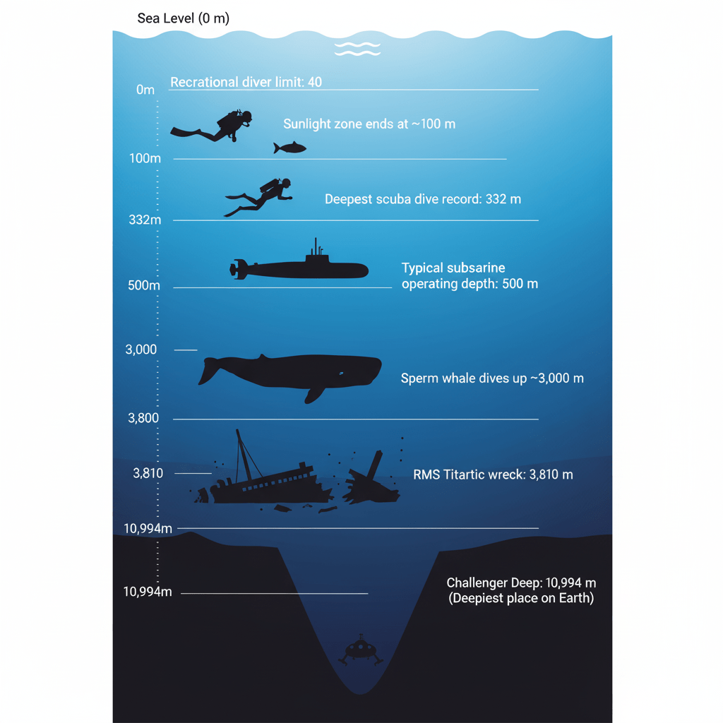 How deep is the ocean in comparison
