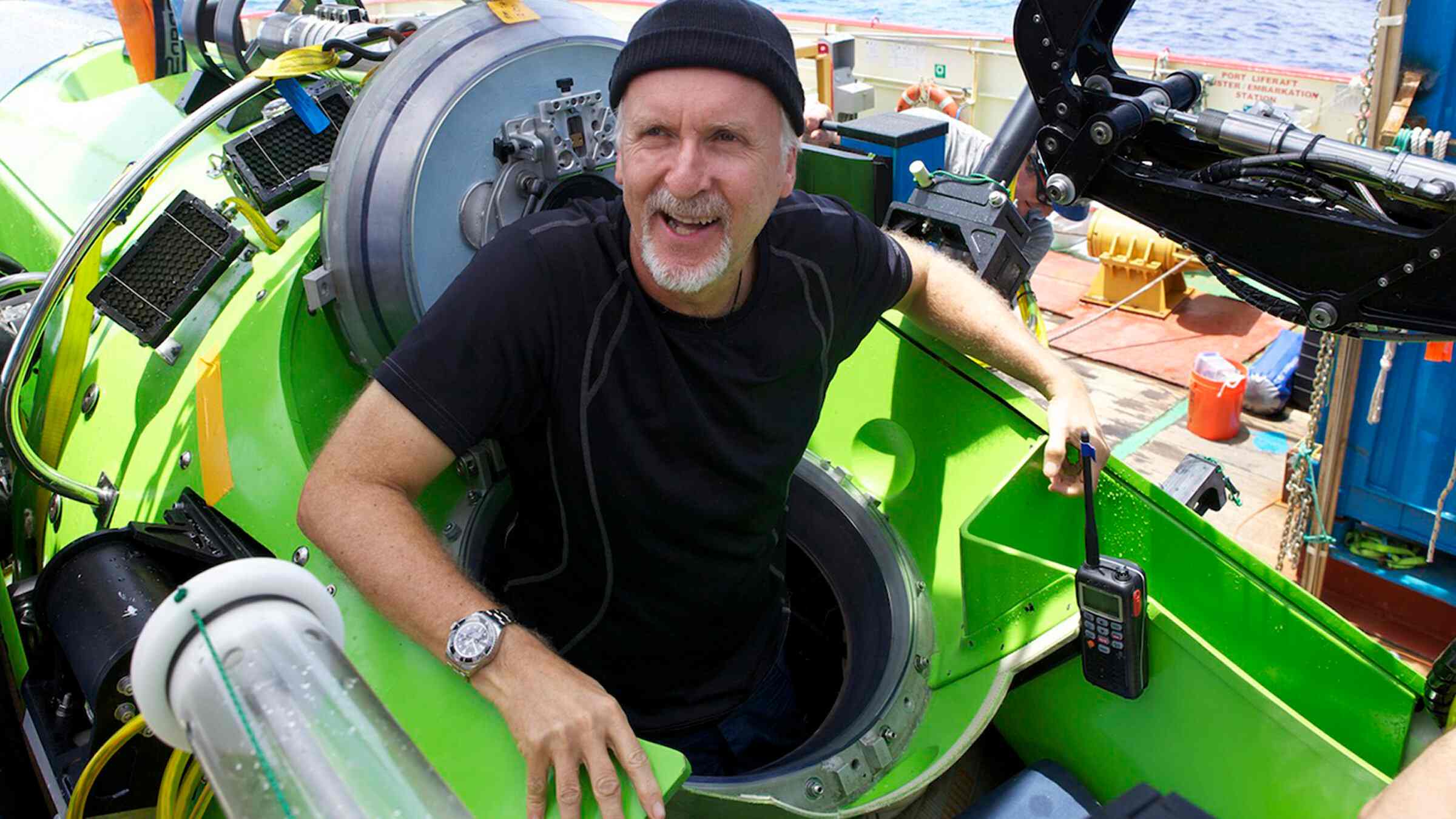 James Cameron during his expedition to the deepest place in the ocean