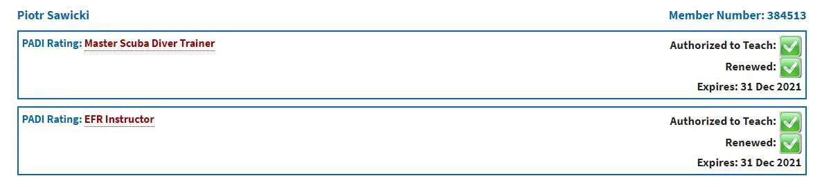 PADI Pro Chek: How to Check a Scuba Instructor? A Complete Safety Guide » Costa Rica Divers What Do the PADI Pro Check Results Mean?